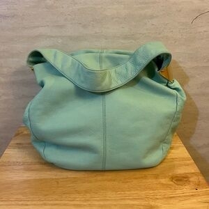 Vince Camuto Pebble Leather Elegant Mint Green Hobo Bag